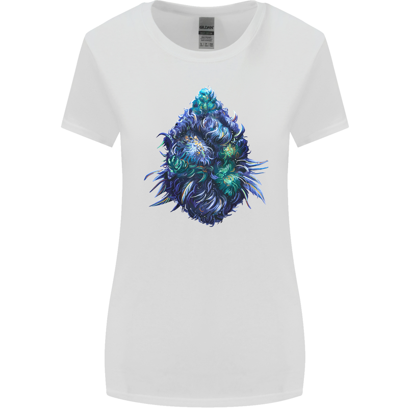 Cannabis Bud Drugs Marijuana Weed Womens Wider Cut T-Shirt White