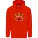 Cannabis Leaf Weed Drugs Marijuana Weed Childrens Kids Hoodie Bright Red