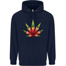Cannabis Leaf Weed Drugs Marijuana Weed Childrens Kids Hoodie Navy Blue