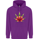 Cannabis Leaf Weed Drugs Marijuana Weed Childrens Kids Hoodie Purple