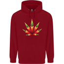 Cannabis Leaf Weed Drugs Marijuana Weed Childrens Kids Hoodie Red
