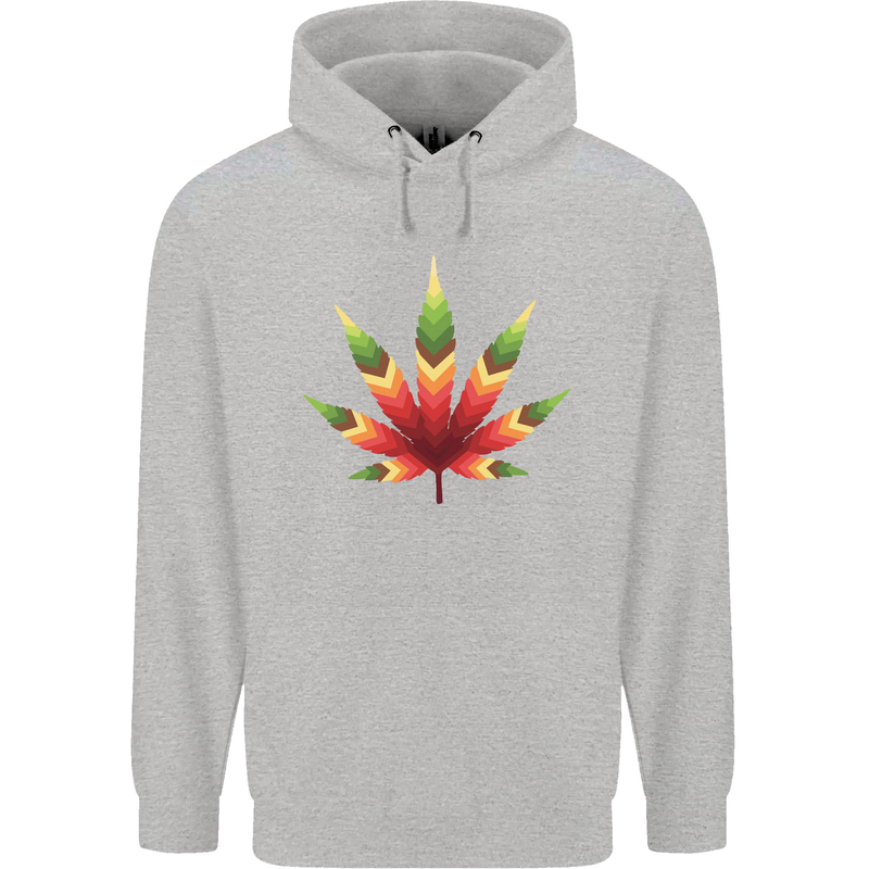 Cannabis Leaf Weed Drugs Marijuana Weed Childrens Kids Hoodie Sports Grey