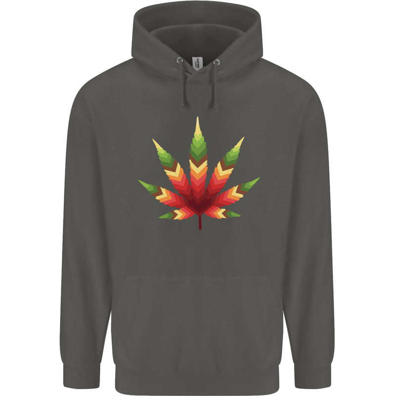 Cannabis Leaf Weed Drugs Marijuana Weed Childrens Kids Hoodie Storm Grey