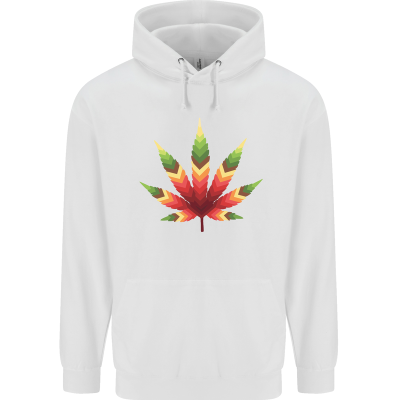 Cannabis Leaf Weed Drugs Marijuana Weed Childrens Kids Hoodie White
