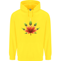 Cannabis Leaf Weed Drugs Marijuana Weed Childrens Kids Hoodie Yellow