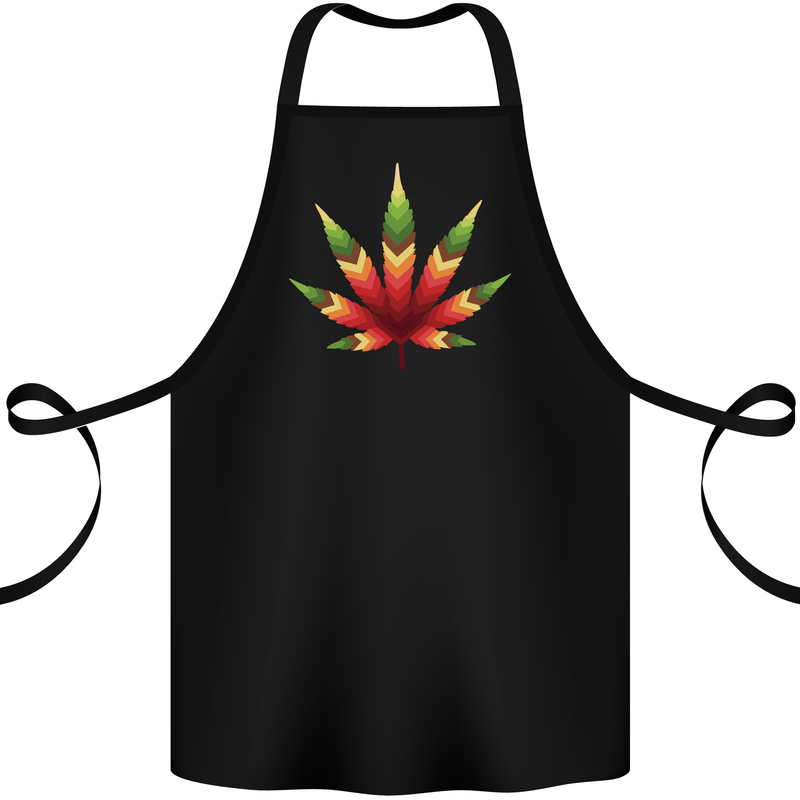 Cannabis Leaf Weed Drugs Marijuana Weed Cotton Apron 100% Organic Black