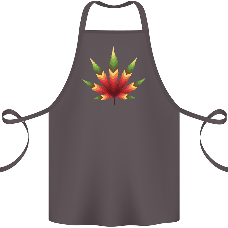 Cannabis Leaf Weed Drugs Marijuana Weed Cotton Apron 100% Organic Dark Grey