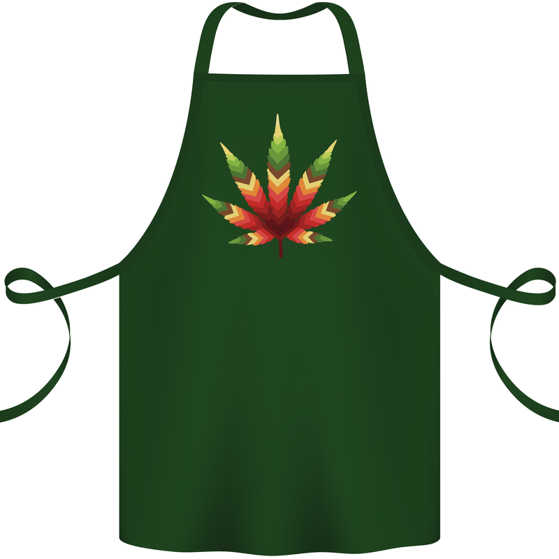 Cannabis Leaf Weed Drugs Marijuana Weed Cotton Apron 100% Organic Forest Green