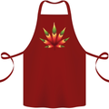 Cannabis Leaf Weed Drugs Marijuana Weed Cotton Apron 100% Organic Maroon