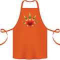 Cannabis Leaf Weed Drugs Marijuana Weed Cotton Apron 100% Organic Orange