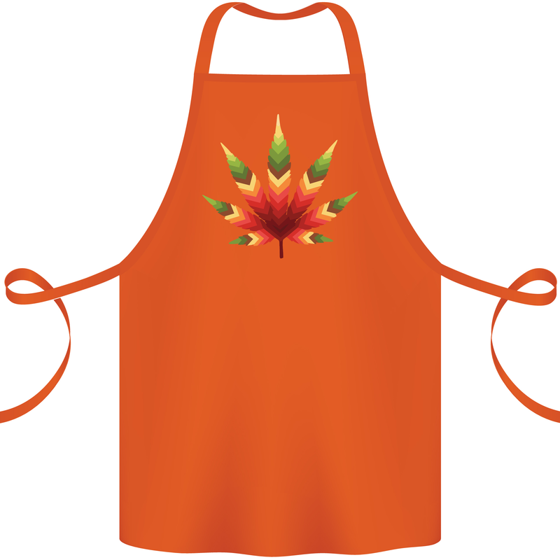 Cannabis Leaf Weed Drugs Marijuana Weed Cotton Apron 100% Organic Orange