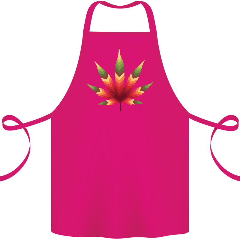 Cannabis Leaf Weed Drugs Marijuana Weed Cotton Apron 100% Organic Pink