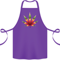 Cannabis Leaf Weed Drugs Marijuana Weed Cotton Apron 100% Organic Purple