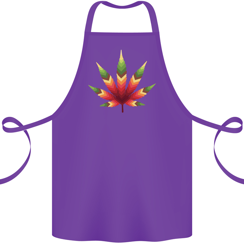 Cannabis Leaf Weed Drugs Marijuana Weed Cotton Apron 100% Organic Purple