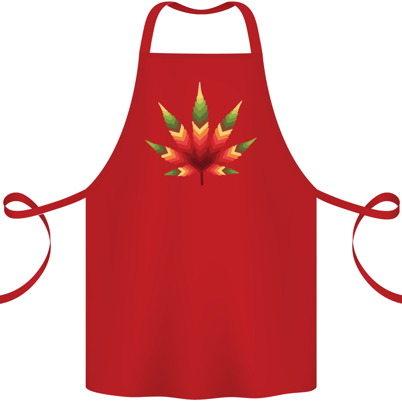 Cannabis Leaf Weed Drugs Marijuana Weed Cotton Apron 100% Organic Red