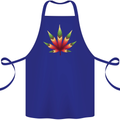 Cannabis Leaf Weed Drugs Marijuana Weed Cotton Apron 100% Organic Royal Blue