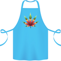 Cannabis Leaf Weed Drugs Marijuana Weed Cotton Apron 100% Organic Turquoise