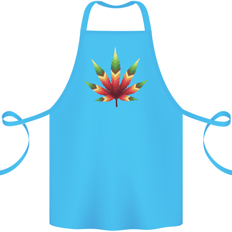 Cannabis Leaf Weed Drugs Marijuana Weed Cotton Apron 100% Organic Turquoise