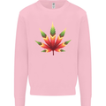 Cannabis Leaf Weed Drugs Marijuana Weed Kids Sweatshirt Jumper Light Pink