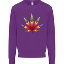 Cannabis Leaf Weed Drugs Marijuana Weed Kids Sweatshirt Jumper Purple