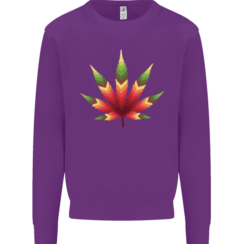 Cannabis Leaf Weed Drugs Marijuana Weed Kids Sweatshirt Jumper Purple