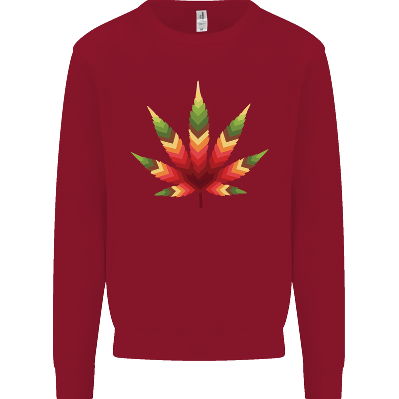 Cannabis Leaf Weed Drugs Marijuana Weed Kids Sweatshirt Jumper Red