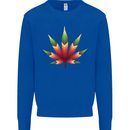 Cannabis Leaf Weed Drugs Marijuana Weed Kids Sweatshirt Jumper Royal Blue