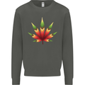 Cannabis Leaf Weed Drugs Marijuana Weed Kids Sweatshirt Jumper Storm Grey