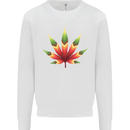 Cannabis Leaf Weed Drugs Marijuana Weed Kids Sweatshirt Jumper White