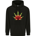 Cannabis Leaf Weed Drugs Marijuana Weed Mens 80% Cotton Hoodie Black