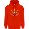 Cannabis Leaf Weed Drugs Marijuana Weed Mens 80% Cotton Hoodie Bright Red