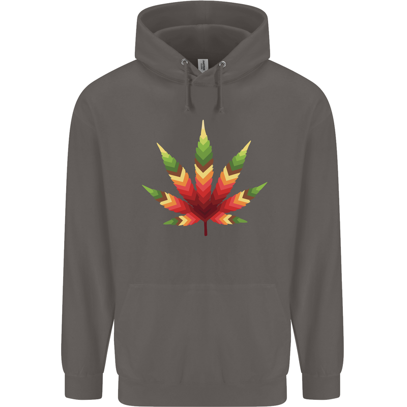 Cannabis Leaf Weed Drugs Marijuana Weed Mens 80% Cotton Hoodie Charcoal