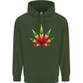 Cannabis Leaf Weed Drugs Marijuana Weed Mens 80% Cotton Hoodie Forest Green