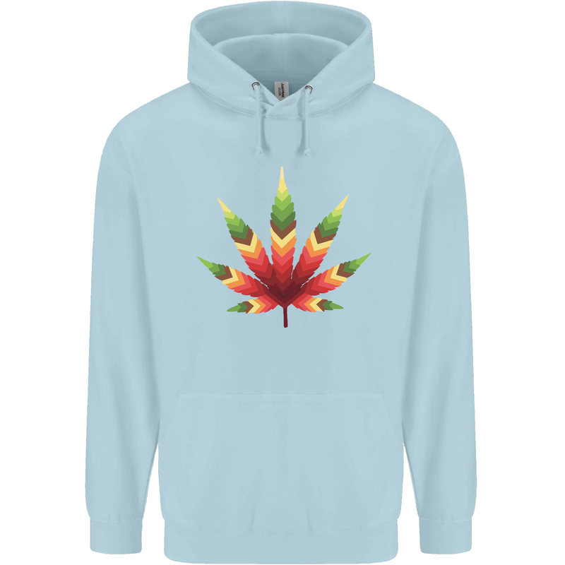 Cannabis Leaf Weed Drugs Marijuana Weed Mens 80% Cotton Hoodie Light Blue