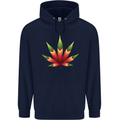Cannabis Leaf Weed Drugs Marijuana Weed Mens 80% Cotton Hoodie Navy Blue