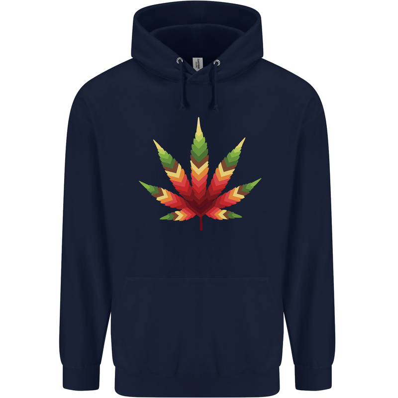 Cannabis Leaf Weed Drugs Marijuana Weed Mens 80% Cotton Hoodie Navy Blue