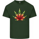 Cannabis Leaf Weed Drugs Marijuana Weed Mens Cotton T-Shirt Tee Top Forest Green