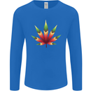 Cannabis Leaf Weed Drugs Marijuana Weed Mens Long Sleeve T-Shirt Royal Blue