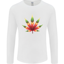 Cannabis Leaf Weed Drugs Marijuana Weed Mens Long Sleeve T-Shirt White