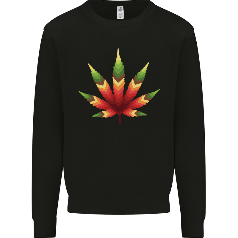 Cannabis Leaf Weed Drugs Marijuana Weed Mens Sweatshirt Jumper Black