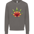Cannabis Leaf Weed Drugs Marijuana Weed Mens Sweatshirt Jumper Charcoal