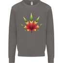Cannabis Leaf Weed Drugs Marijuana Weed Mens Sweatshirt Jumper Charcoal