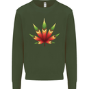 Cannabis Leaf Weed Drugs Marijuana Weed Mens Sweatshirt Jumper Forest Green