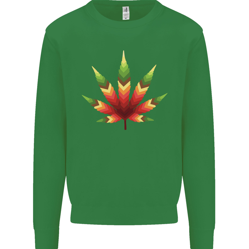 Cannabis Leaf Weed Drugs Marijuana Weed Mens Sweatshirt Jumper Irish Green