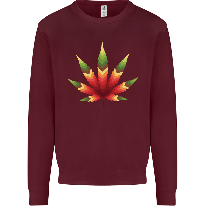 Cannabis Leaf Weed Drugs Marijuana Weed Mens Sweatshirt Jumper Maroon