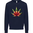 Cannabis Leaf Weed Drugs Marijuana Weed Mens Sweatshirt Jumper Navy Blue