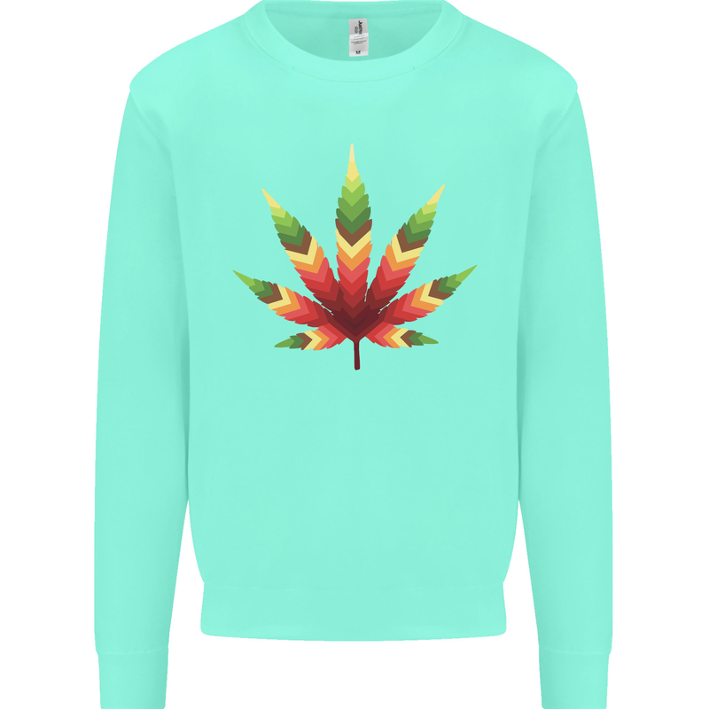 Cannabis Leaf Weed Drugs Marijuana Weed Mens Sweatshirt Jumper Peppermint