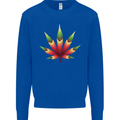 Cannabis Leaf Weed Drugs Marijuana Weed Mens Sweatshirt Jumper Royal Blue