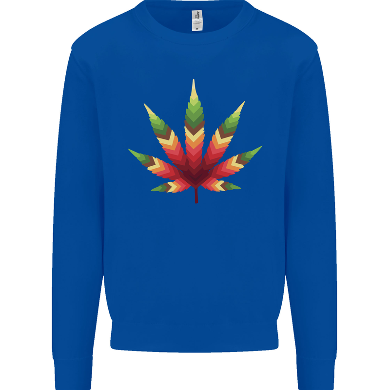 Cannabis Leaf Weed Drugs Marijuana Weed Mens Sweatshirt Jumper Royal Blue