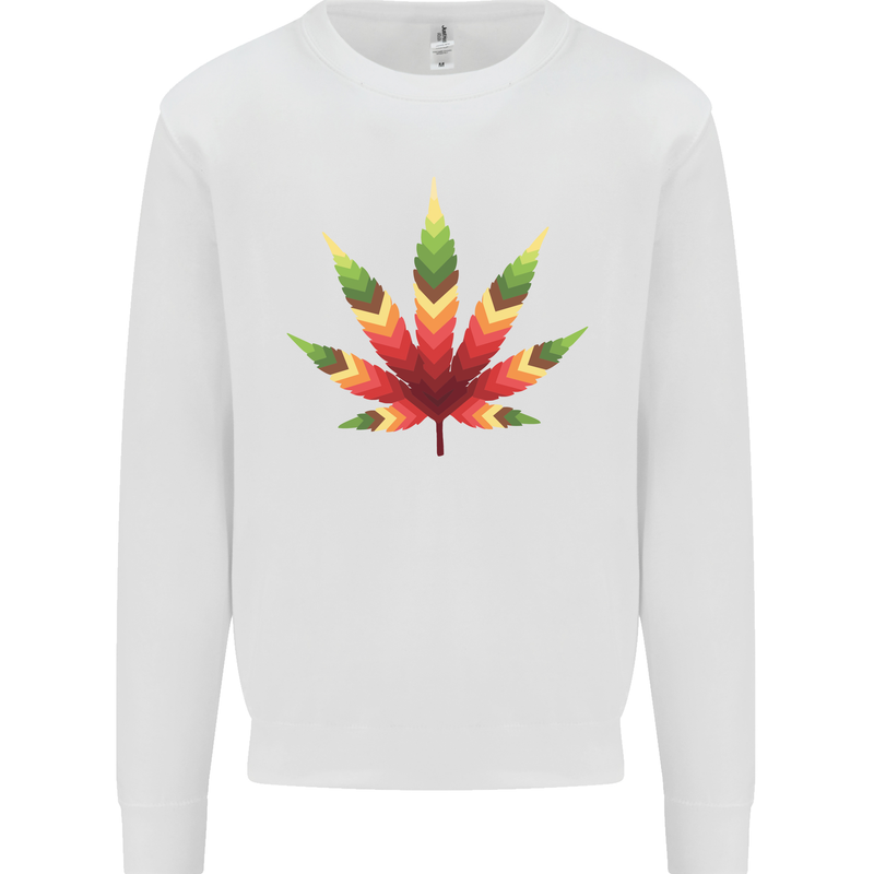 Cannabis Leaf Weed Drugs Marijuana Weed Mens Sweatshirt Jumper White